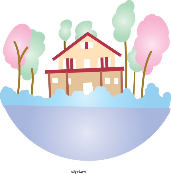 Free Buildings House Architecture Cartoon For House Clipart Transparent Background