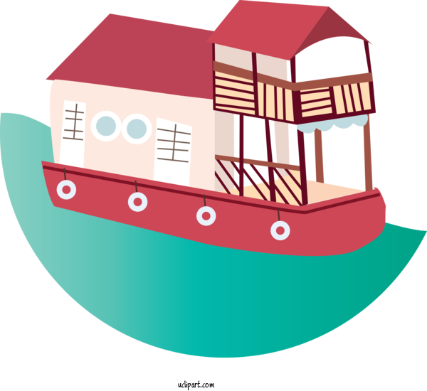 Free Buildings Cartoon Building Houseboat For House Clipart Transparent Background