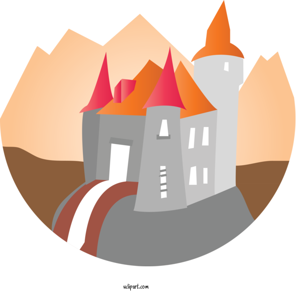 Free Buildings Logo Bran Castle Castle For House Clipart Transparent Background