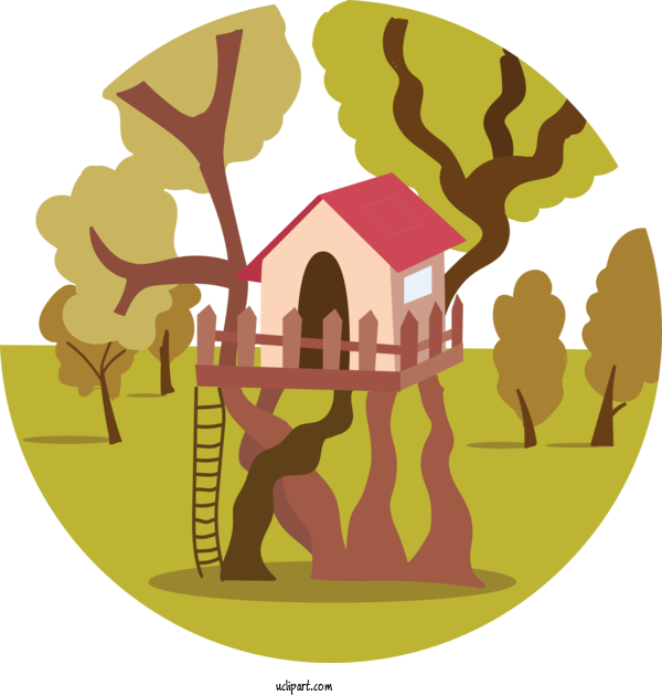 Free Buildings Tree House Drawing Cartoon For House Clipart Transparent Background