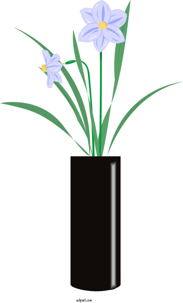 Free Flowers Daffodil Design Vase For Flower Clipart Clipart Transparent Background