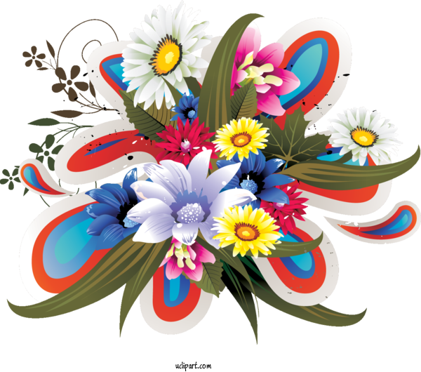 Free Flowers Color Design Painting For Flower Clipart Clipart Transparent Background