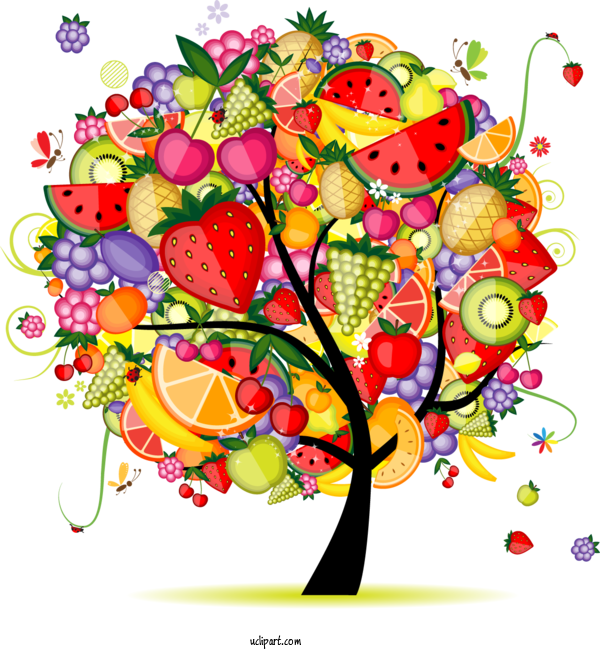 Free Nature Fruit Tree Fruit Painting For Tree Clipart Transparent Background