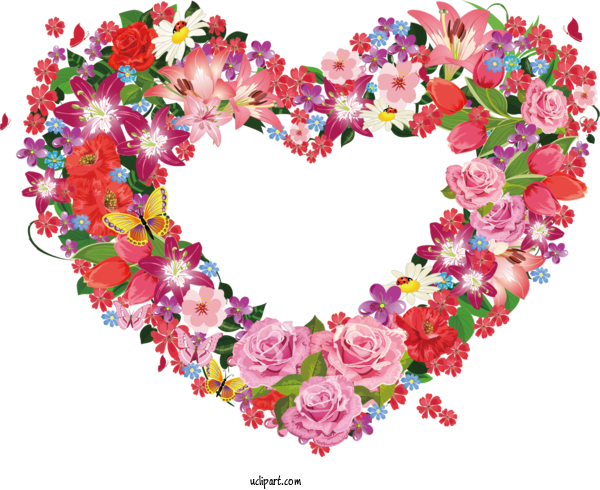 Free Flowers Design Painting Heart For Flower Clipart Clipart Transparent Background