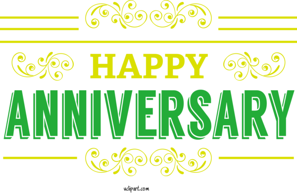 Free Occasions Logo Font Green For Anniversary Clipart Transparent Background