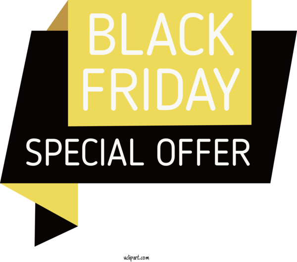Free Holidays Logo Font Yellow For Black Friday Clipart Transparent Background