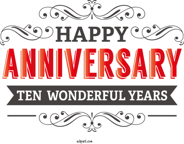 Free Occasions Logo Design Font For Anniversary Clipart Transparent Background