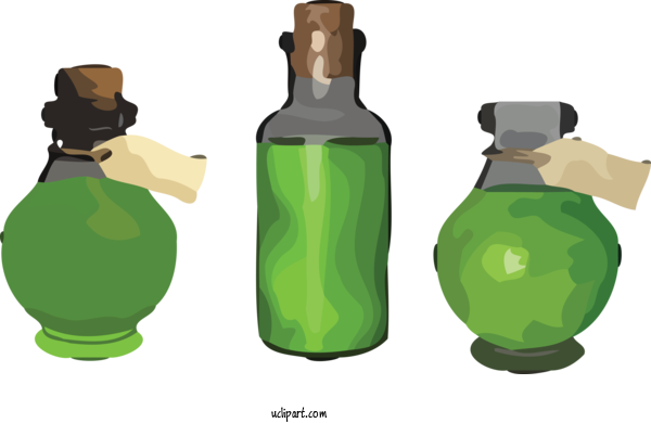 Free Holidays Glass Bottle Green Produce For Halloween Clipart Transparent Background