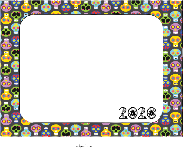Free Holidays Day Of The Dead Frame Pixel For Halloween Clipart Transparent Background