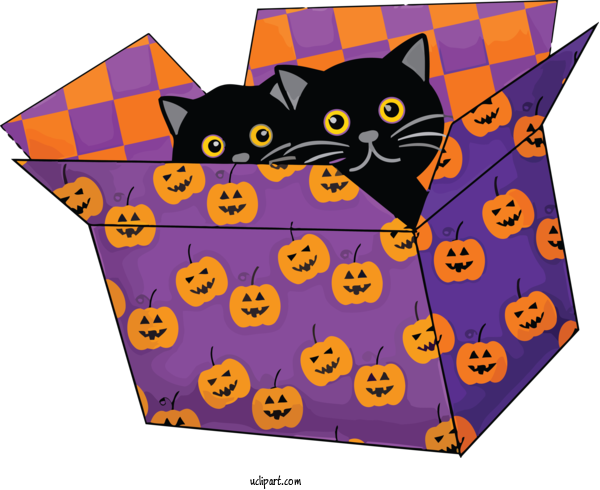 Free Holidays Whiskers Cat Yellow For Halloween Clipart Transparent Background