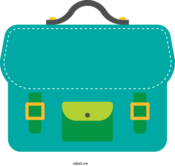 Free School Shoulder Bag M Green Meter For School Supplies Clipart Transparent Background