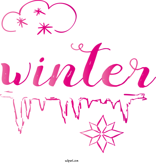 Free Nature Design Typography For Winter Clipart Transparent Background