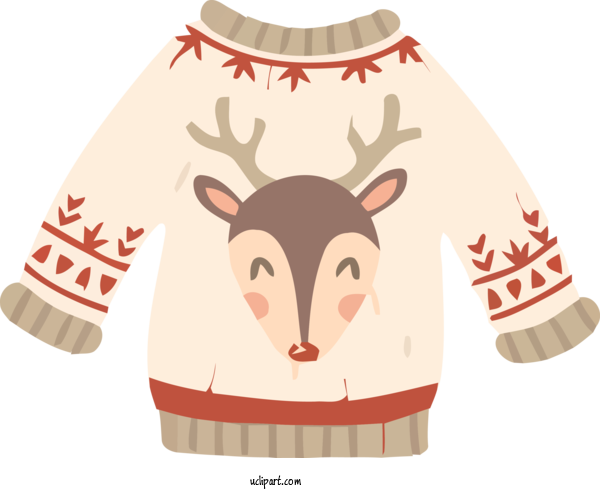 Free Clothing Reindeer Christmas Jumper Rudolph For Sweater Clipart Transparent Background