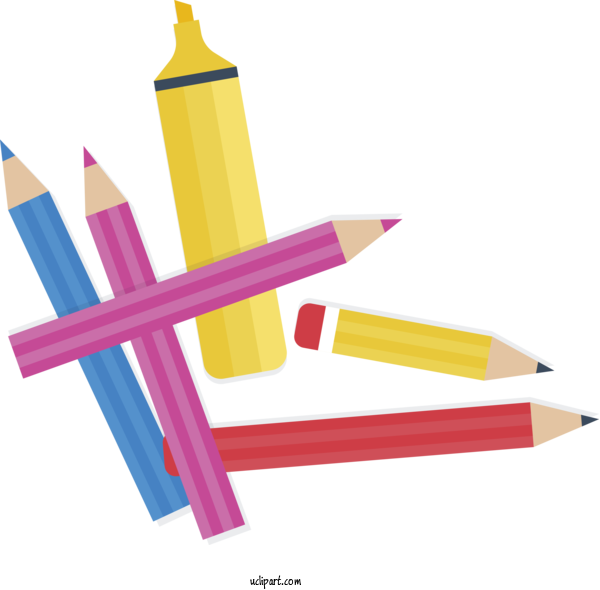 Free School Pencil Writing Implement Angle For School Supplies Clipart Transparent Background