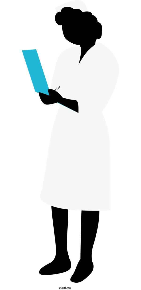 Free Occupations Character Black And White Silhouette For Nurse Clipart Transparent Background