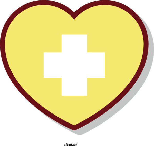 Free Medical Yellow Heart Line For Medical Equipment Clipart Transparent Background