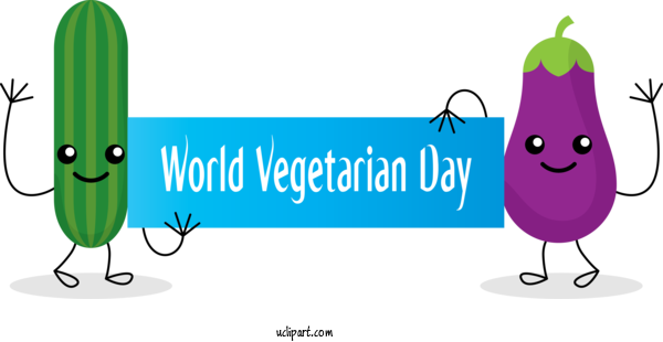 Free Holidays Design Logo Cartoon For World Vegetarian Day Clipart Transparent Background