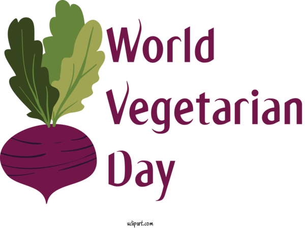 Free Holidays Logo Flower Vegetable For World Vegetarian Day Clipart Transparent Background