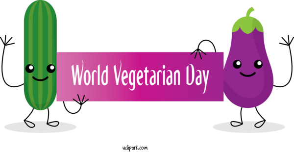 Free Holidays Design Logo Green For World Vegetarian Day Clipart Transparent Background
