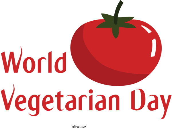 Free Holidays Tomato Logo Superfood For World Vegetarian Day Clipart Transparent Background