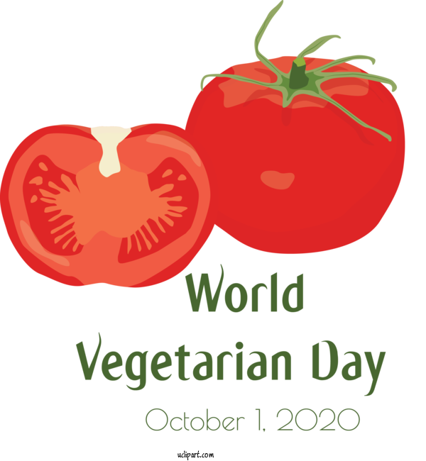 Free Holidays Tomato Design Vegetable For World Vegetarian Day Clipart Transparent Background