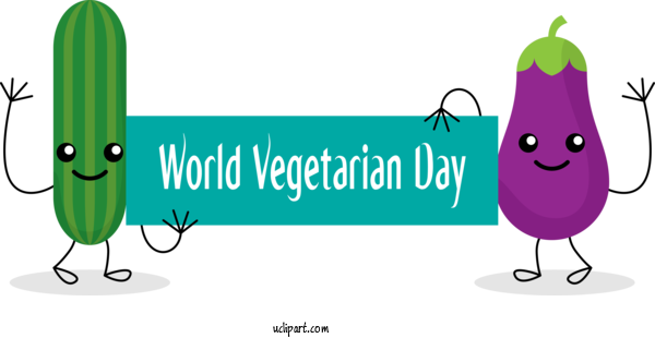 Free Holidays Design Logo Cartoon For World Vegetarian Day Clipart Transparent Background
