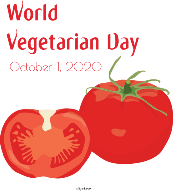 Free Holidays Tomato Design Vegetable For World Vegetarian Day Clipart Transparent Background