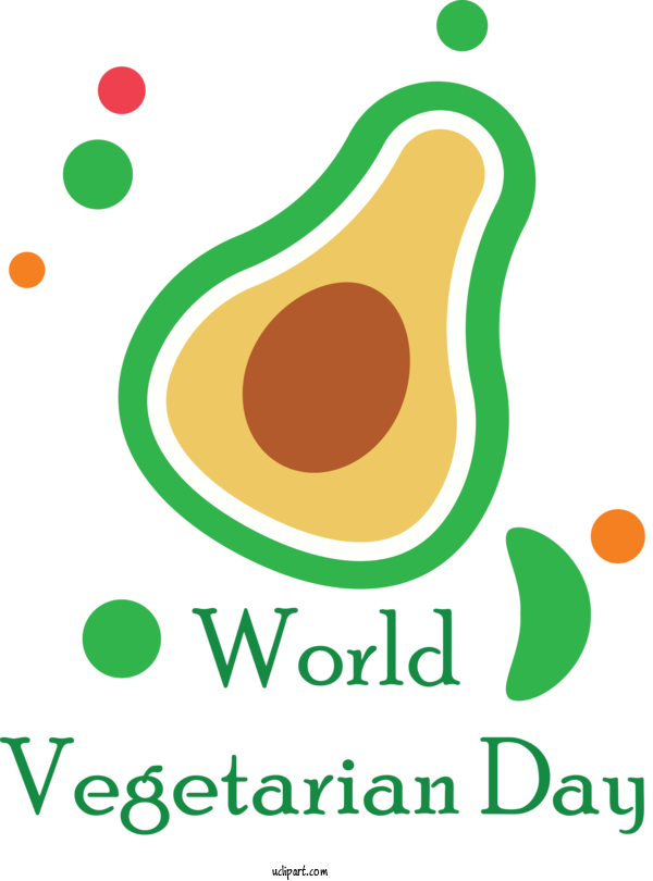 Free Holidays Logo Green Produce For World Vegetarian Day Clipart Transparent Background