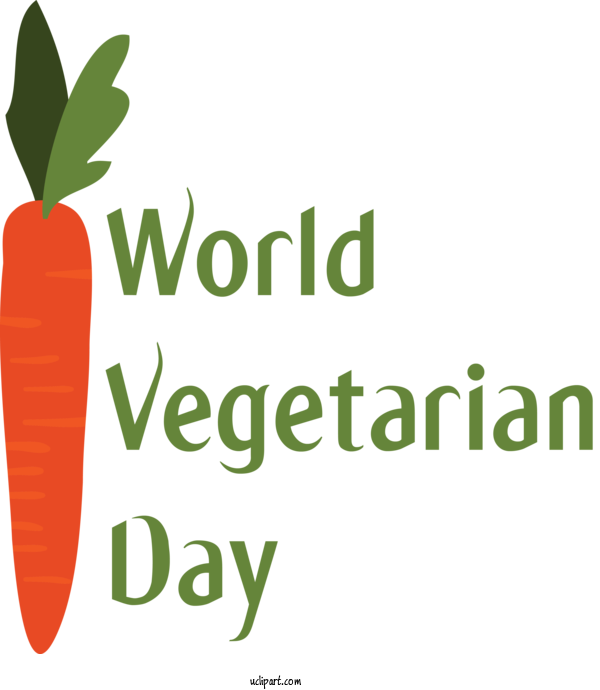 Free Holidays Logo Font Natural Foods For World Vegetarian Day Clipart Transparent Background