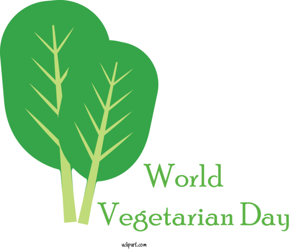Free Holidays Leaf Logo Plant Stem For World Vegetarian Day Clipart Transparent Background