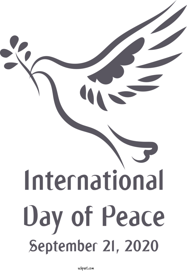 Free Holidays Logo Beak Calligraphy For World Peace Day Clipart Transparent Background