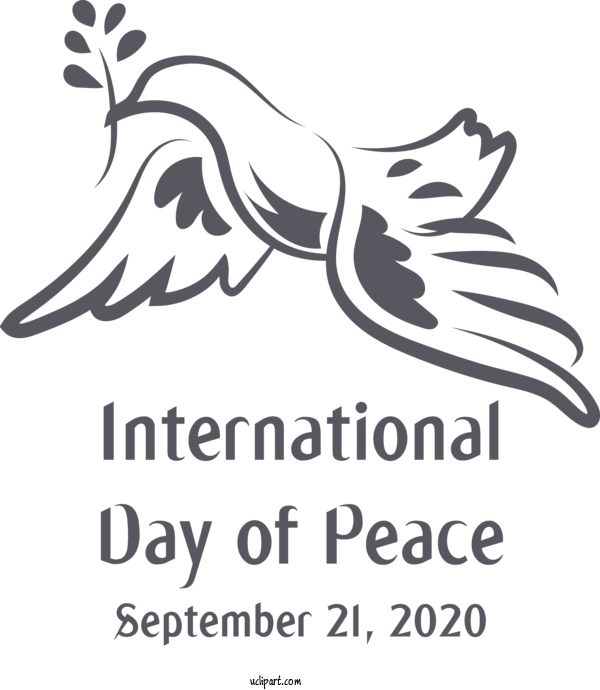 Free Holidays Logo Font Black And White For World Peace Day Clipart Transparent Background