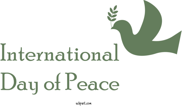 Free Holidays Logo Leaf Font For World Peace Day Clipart Transparent Background