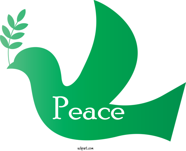 Free Holidays Logo Leaf Font For World Peace Day Clipart Transparent Background