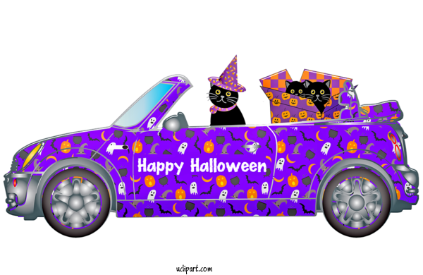 Free Holidays Car Party Poster For Halloween Clipart Transparent Background
