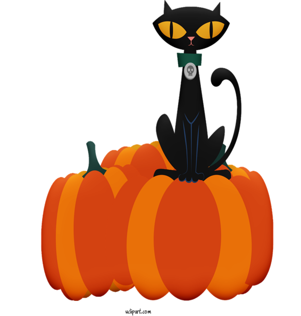 Free Holidays Black Cat Cat Ghost For Halloween Clipart Transparent Background