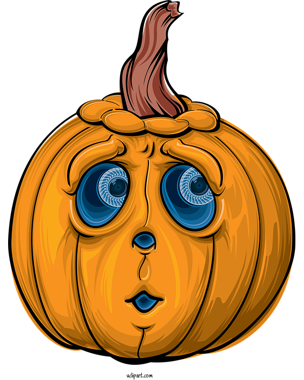 Free Holidays Jack O' Lantern Pumpkin Cartoon For Halloween Clipart Transparent Background