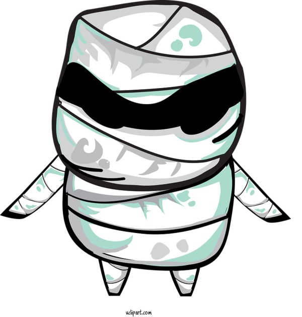 Free Holidays Cartoon Mummy Transparency For Halloween Clipart Transparent Background