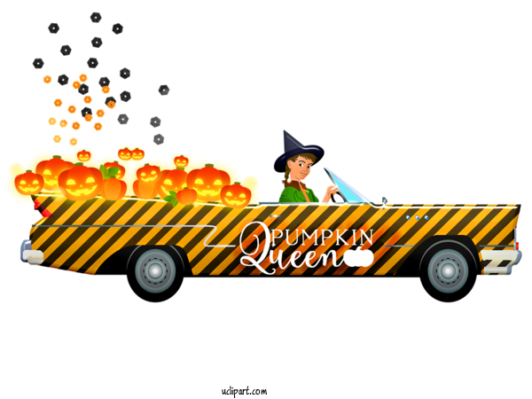 Free Holidays Car Pickup Truck Truck For Halloween Clipart Transparent Background