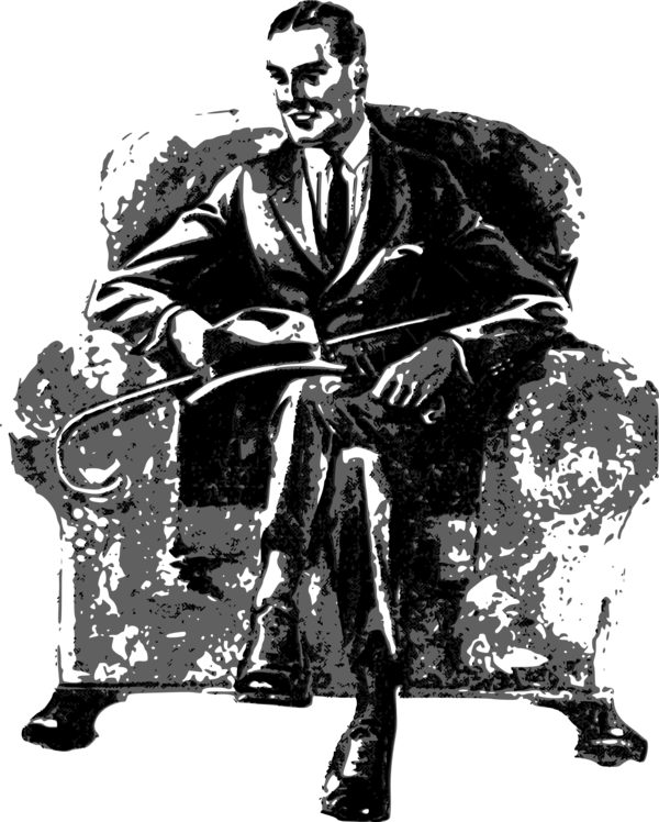 Free Sitting Sitting Black And White Gentleman Clipart Clipart Transparent Background