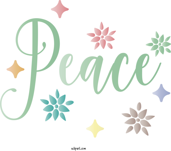 Free Holidays Design Floral Design Logo For World Peace Day Clipart Transparent Background