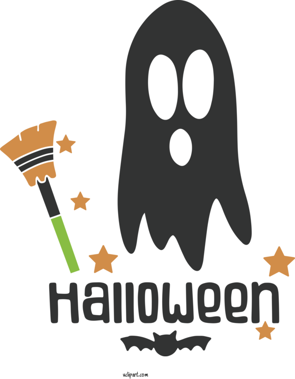 Free Holidays Logo Cartoon Character For Halloween Clipart Transparent Background