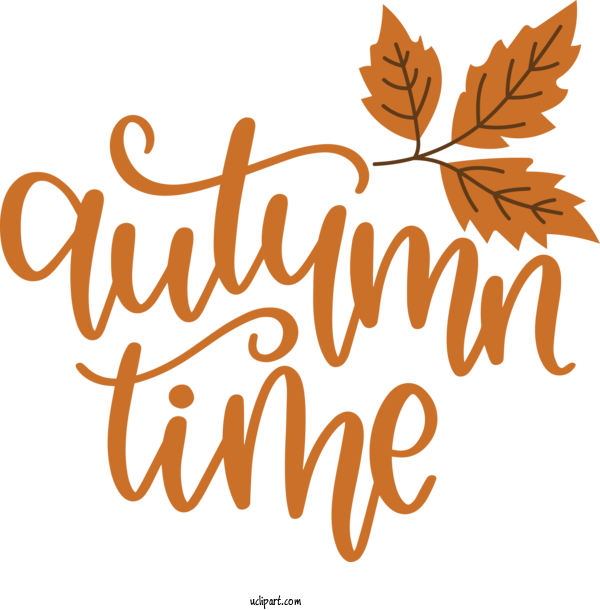 Free Nature Logo Calligraphy Leaf For Autumn Clipart Transparent Background