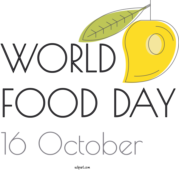 Free Holidays Logo Yellow Design For World Food Day Clipart Transparent Background