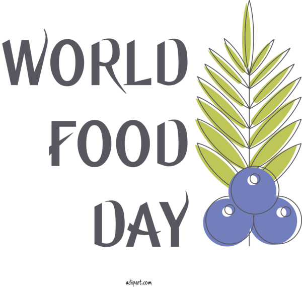Free Holidays Logo Font Plants For World Food Day Clipart Transparent Background