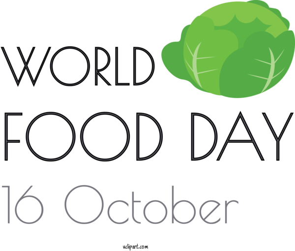 Free Holidays Logo Green Leaf For World Food Day Clipart Transparent Background