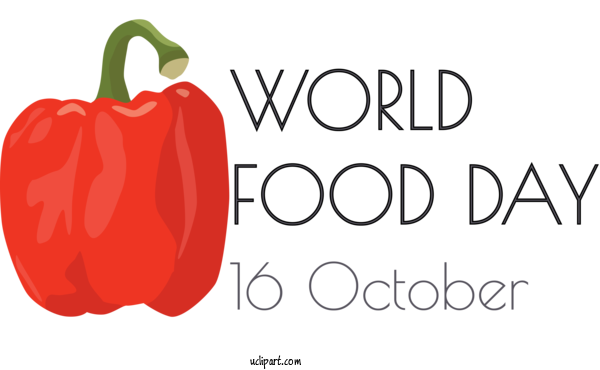Free Holidays Logo Natural Foods Bell Pepper For World Food Day Clipart Transparent Background