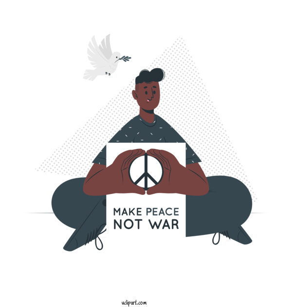 Free Holidays Logo Cartoon Line For World Peace Day Clipart Transparent Background
