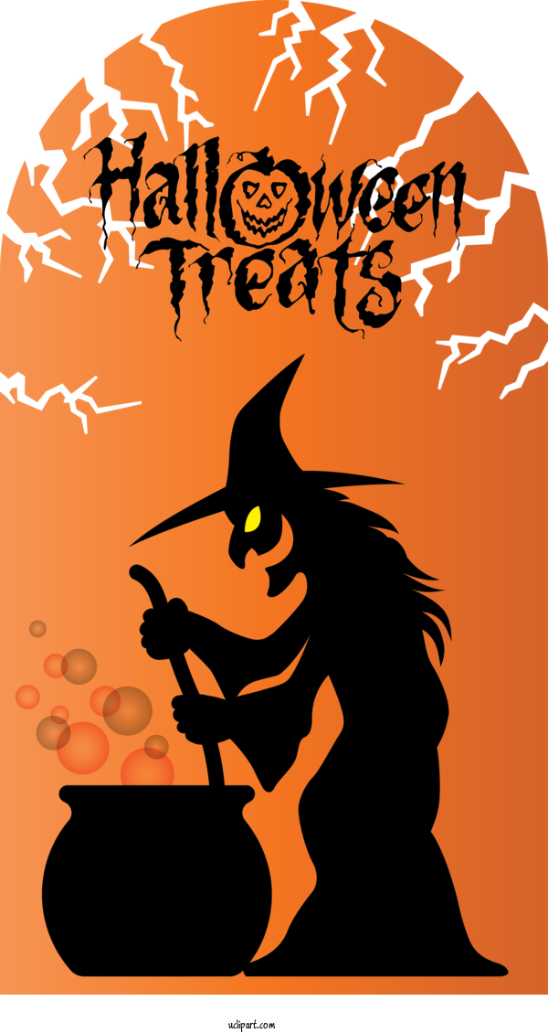 Free Holidays Greeting Card Witch Halloween Card For Halloween Clipart Transparent Background