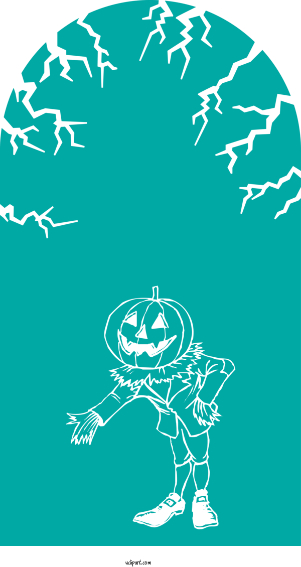 Free Holidays Tree Meter Line For Halloween Clipart Transparent Background